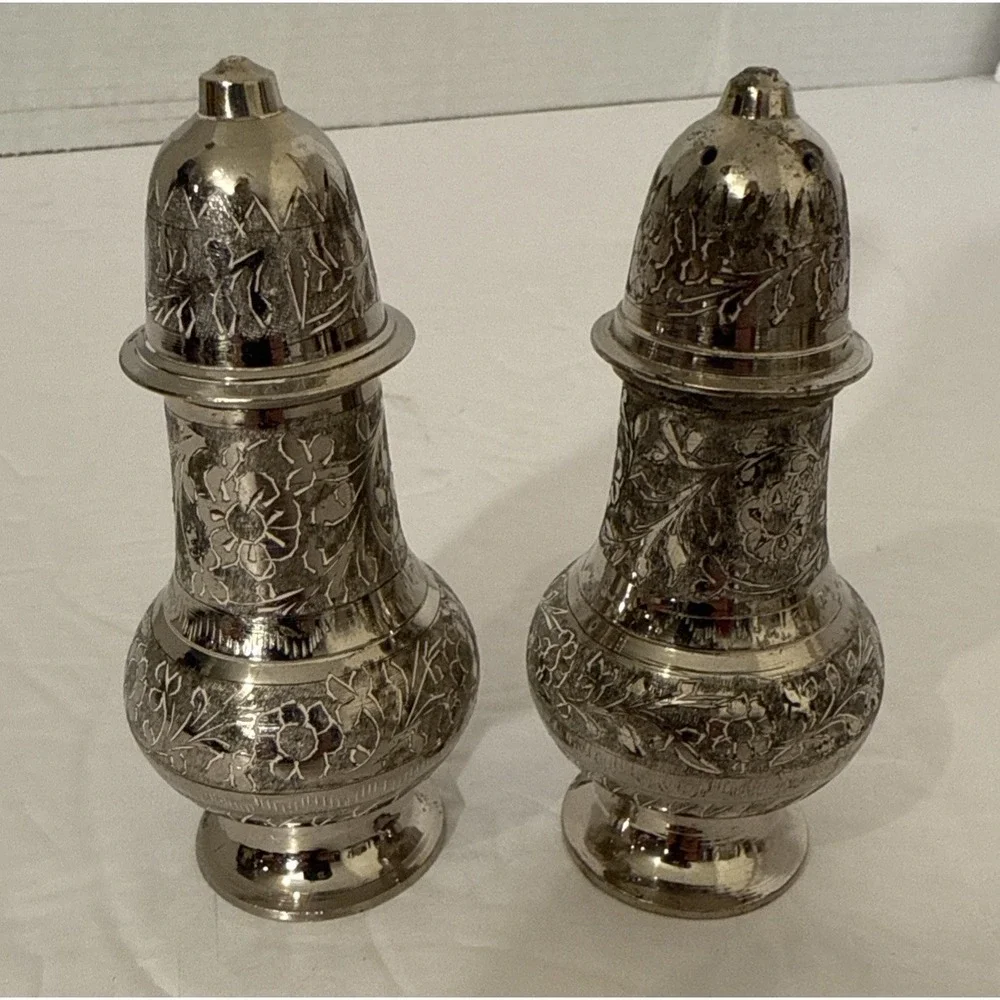 Vintage Etched Silver Plated 4